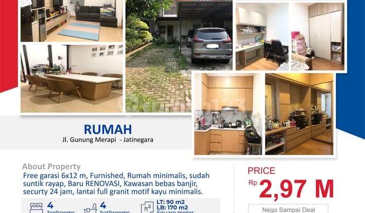 di Jual Rumah 2 Lantai di Komplek Perumahan Jatinegara Indah