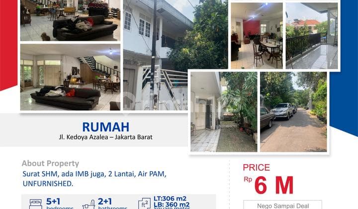 For Sale 2-Storey House 306 M2 in South Kedoya, West Jakarta
