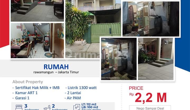 Dijual Rumah di Rawamangun Jakarta Timur