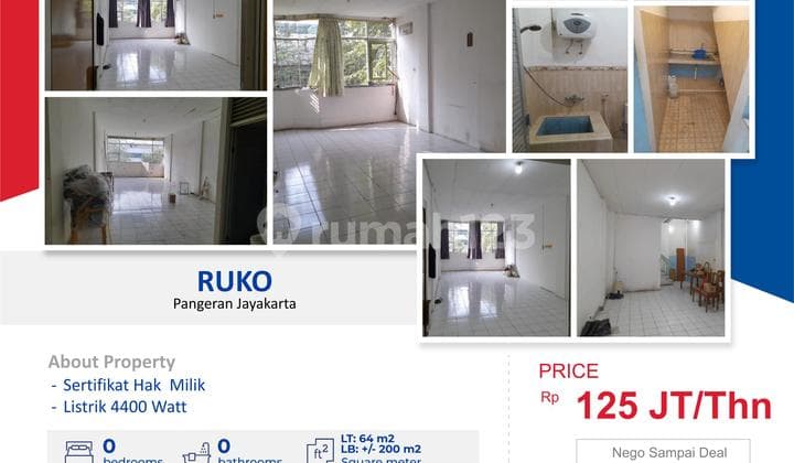 Ruko 200 m2 Pangeran Jayakarta, Jakarta Pusat
