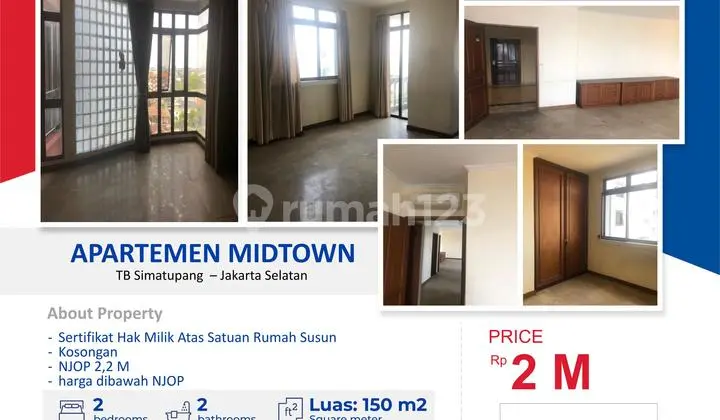 DIJUAL APARTEMEN MIDTOWN didaerah TB Simatupang Jakarta selatan dibawah NJOP