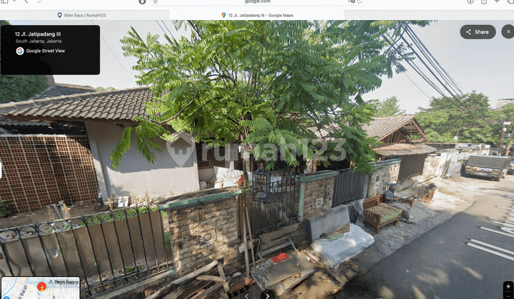 Rumah Dijual Jl Jatipadang 3 Pasar Minggu, Jakarta Selatan. Nego!
