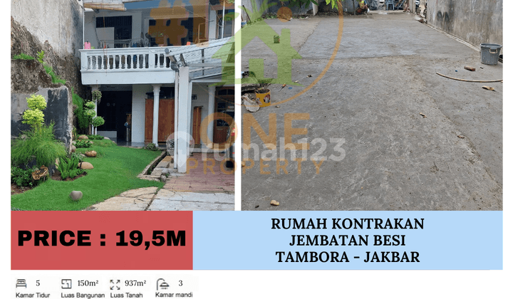 Dijual Rumah Kontrakan di Jembatan Besi, Tambora - Jakarta Barat