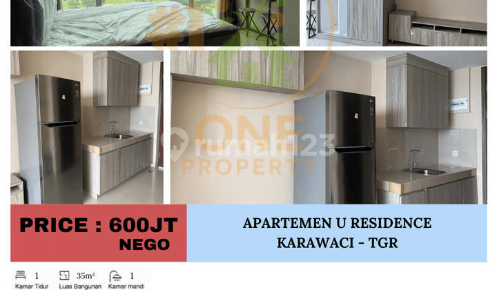 Dijual Apartemen U Residence 1, Lippo Karawaci, Klapa Dua - Tangerang