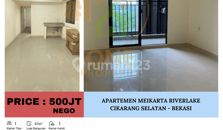 Dijual Apartemen Meikarta Riverlake, Meikarta District 1, Cibatu, Cikarang Selatan, Bekasi
