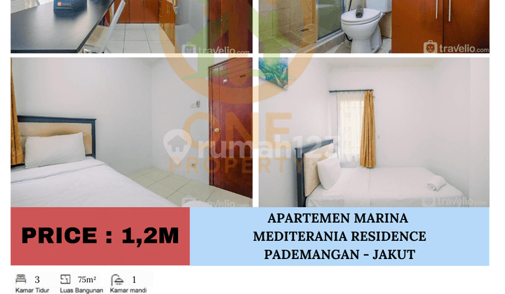 Dijual Apartemen Marina Mediterania Residence, Ancol, Kec. Pademangan, Jakarta Utara