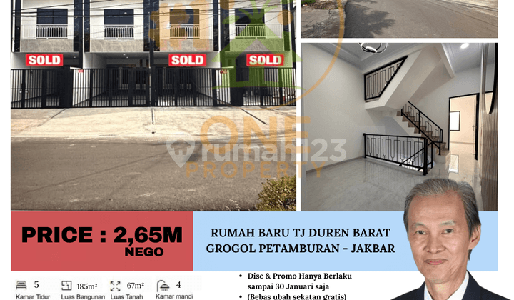 For Sale Fast! Only 1 Unit Left of New House in Tanjung Duren Barat, Grogol Petamburan - West Jakarta
