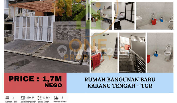 Dijual Rumah Bangunan Baru, Rapi, Nyaman di Karang Tengah, Tangerang