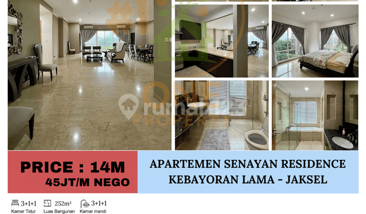 Disewakan Apartemen Senayan Residence, Kebayoran Lama - Jakarta Selatan