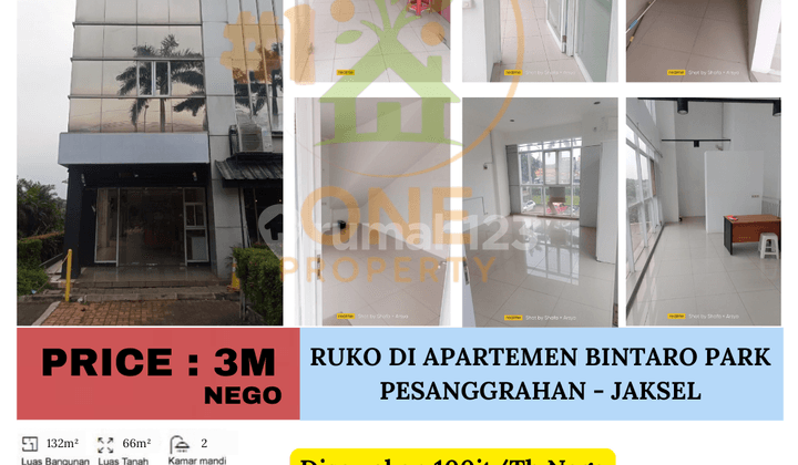 Dijual/Disewakan Ruko Bu! Apartemen Bintaro Park View, Pesanggrahan - Jakarta Selatan