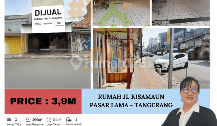 Dijual Rumah Jl Kisamaun, Pasar Lama - Tangerang