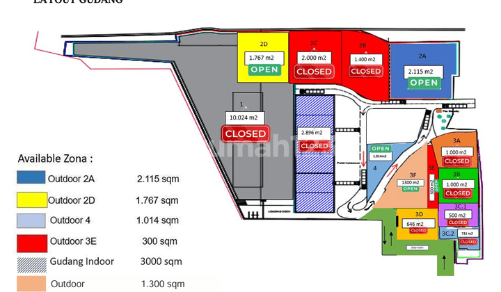 Lahan dan Gudang di Rest Area Tambun Bekasi