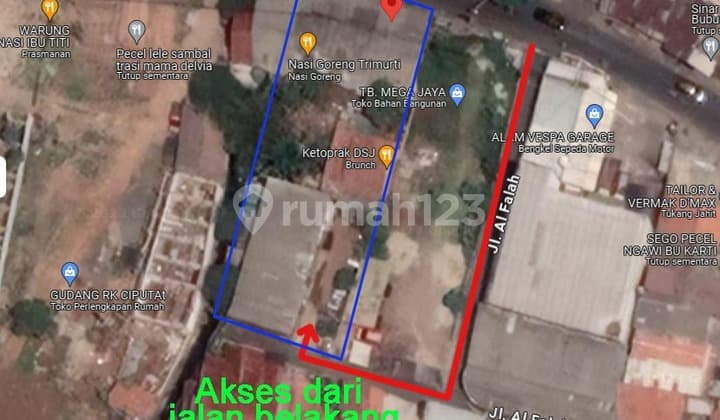 Dijual Tanah Strategis 770m2 di Jl. KH Dewantoro Ciputat