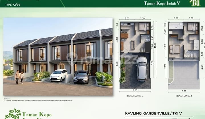 Rumah Tipe Calista Taman Kopo Indah Cluster Gardenville Starting from 1 Million Rupiah An Newly Launched