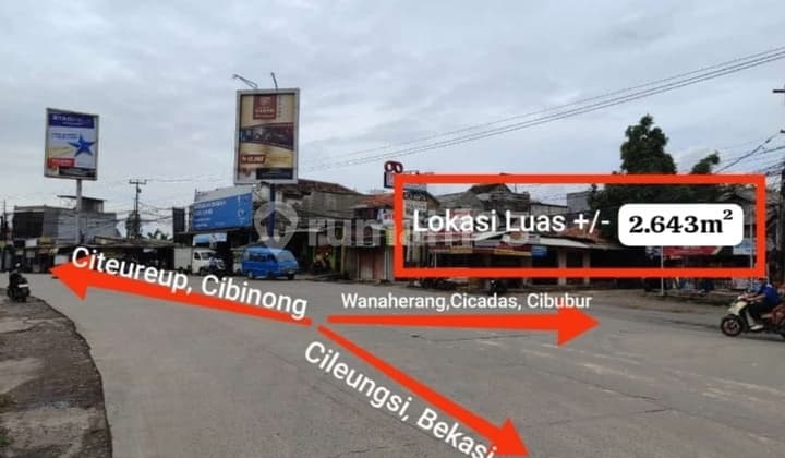 Tanah Pinggir Jalan Raya Gunungputri Bogor Dekat Tol