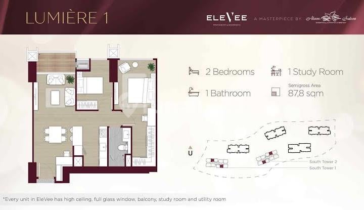2 Bedroom Apartment Type Elevee Alam Sutera