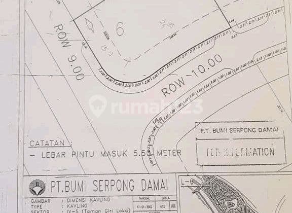 Dijual Kavling Tgl Luas 592.0 M² PPJB di BSD