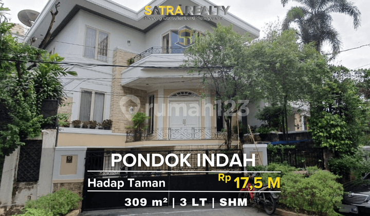 Rumah Pondok Indah 3 Lantai Hadap Taman Siap Huni