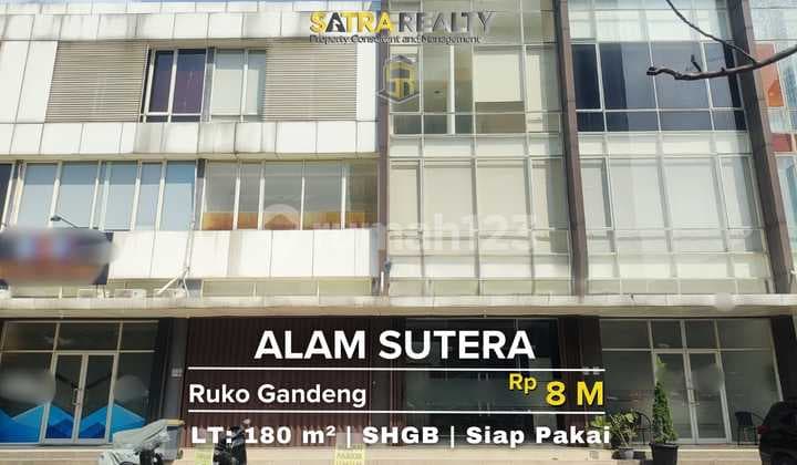 DIJUAL RUKO GANDENG SIAP PAKAI BOULEVARD ALAM SUTERA TANGERANG
