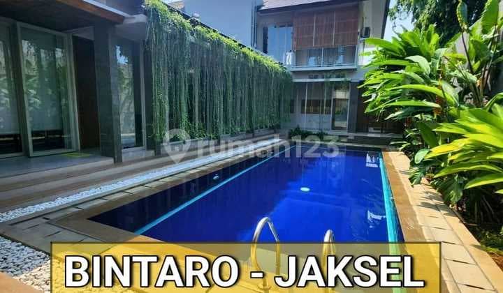 RUMAH MEWAH ADA KOLAM RENANG DI BINTARO JAKSEL MODERN MINIMALIS