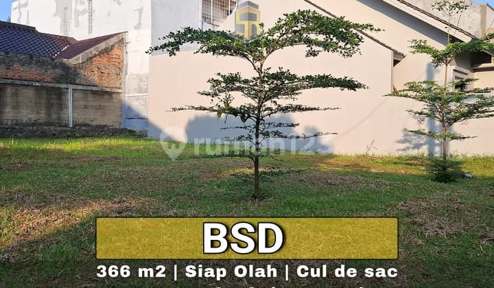 KAVLING CUL DE SAC, LUAS, DI BSD CITY, LINGKUNGAN NYAMAN
