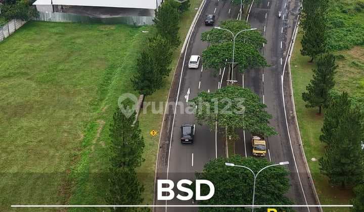 TANAH BSD DI JALAN UTAMA, IZIN BANGUNAN 6 LANTAI