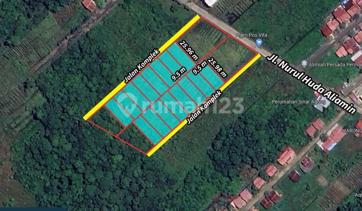 Tanah siap bangun uda ada jalan kompleknya kiri kanan uda aspal harga nego saja