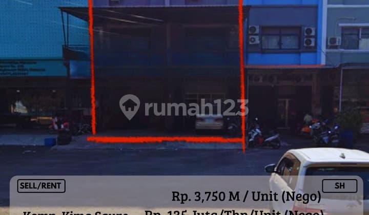 Dijual/Disewakan Ruko 3LT Poros Kima Square Siap Pakai Nego SH
