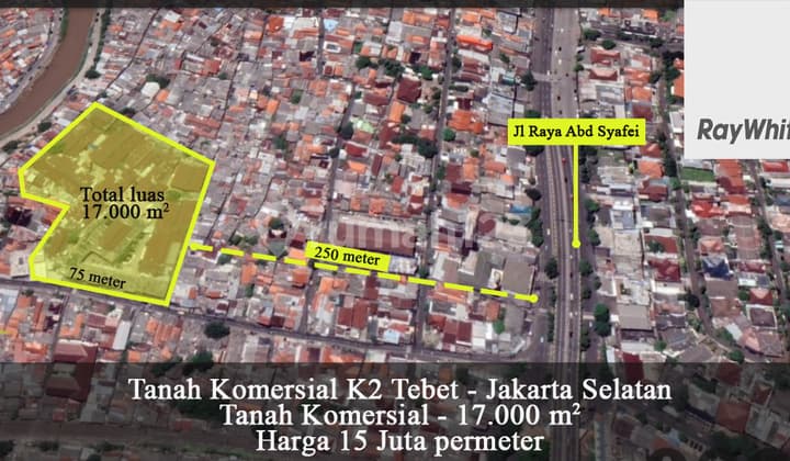 Tanah Komersial K2 1.7 Hektar ditengah Kota Jakarta - jakarta Selatan