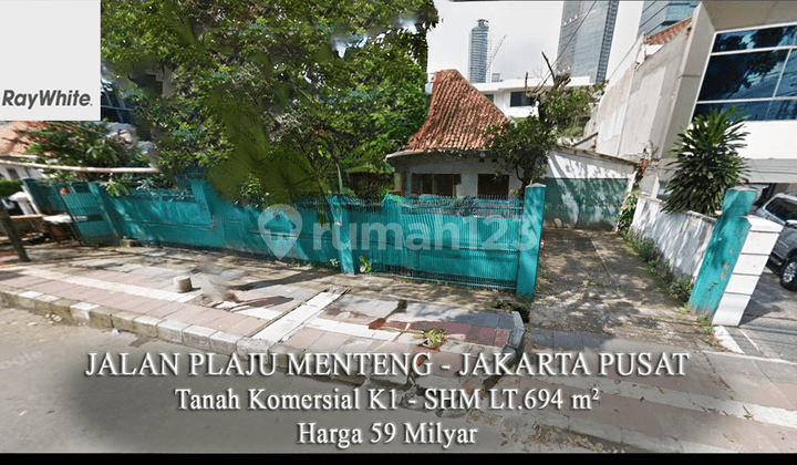 FOR SALE Tanah Komersial K1 Jalan Plaju Thamrin Menteng Jakarta Pusat