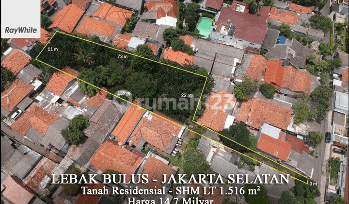 FOR SALE Tanah Kavling R1 Luas 1.516 m2 Cocok Untuk Townhouse Lebak Bulus Jakarta Selatan