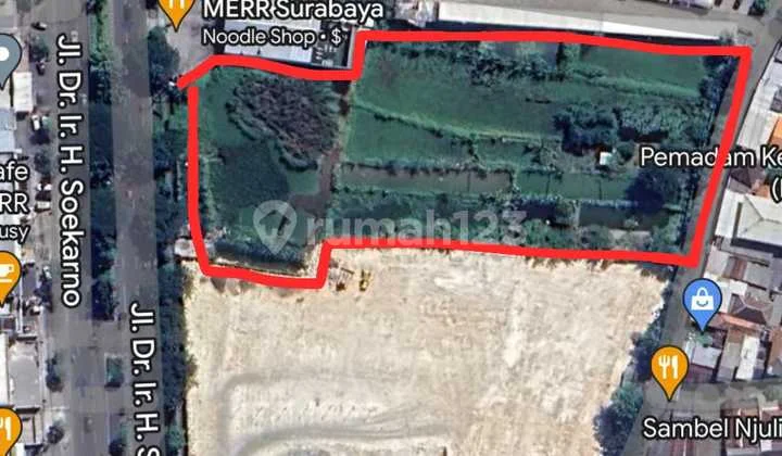 Tanah komersial area di Merr Penjaringan, Surabaya 7872 m² Tanah komersial area di Merr Penjaringan, Surabaya 7872 m²