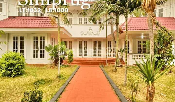 Price Drop!!! Simprug For Sale Design Classic, Bangunan 2 Lantai, Posisi Hook Dalam Komplek Besar Dekat ke Senayan