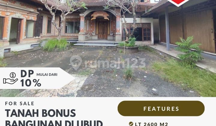 Tanah bonus bangunan di jalan utama Nyuh Kuning, Mas, Ubud, Bali