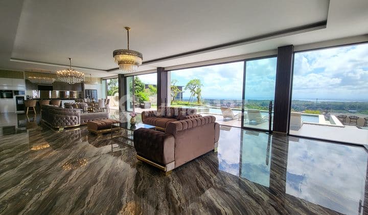 Luxury Villa For Sale With Spectacular Unblocked Ocean, Airport, Toll, And Mountain View In Jimbaran, Badung, Bali