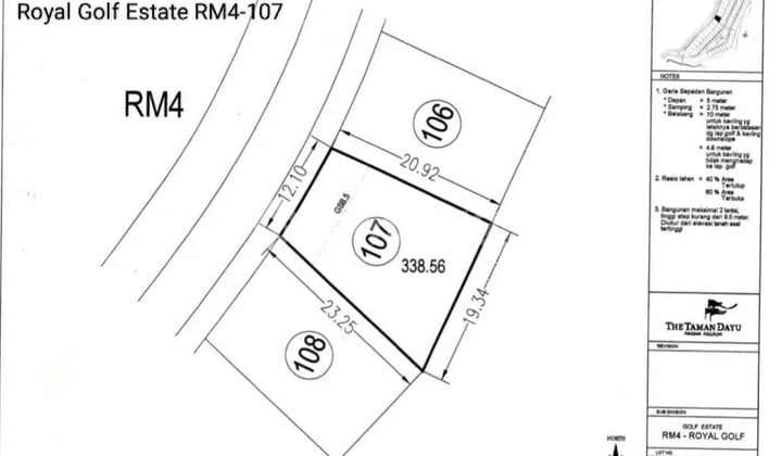 Dijual Kavling Tanah Taman Dayu Pandaan Pasuruan Jawa Timur