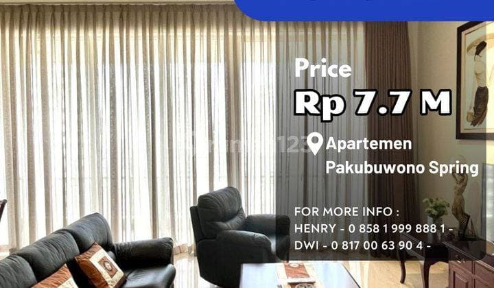 Turun Harga Pakubuwono Spring 2+1 BR Full Furnish Best View