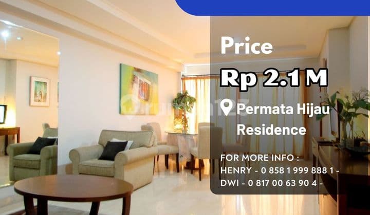 Turun Harga Permata Hijau Residence Unit 3br Dkt Senayan Plaza