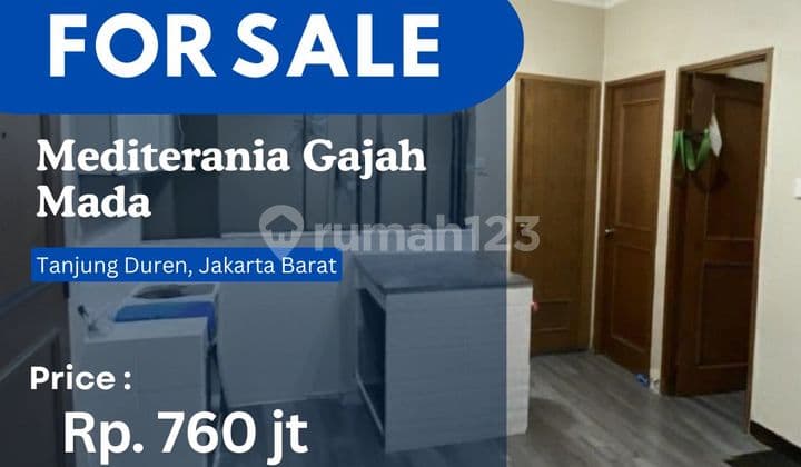 Dijual Apartemen Mediterania Gajah Mada Tower B Lantai Tinggi Tipe 2 Bedroom Full Furnished Interior Premium