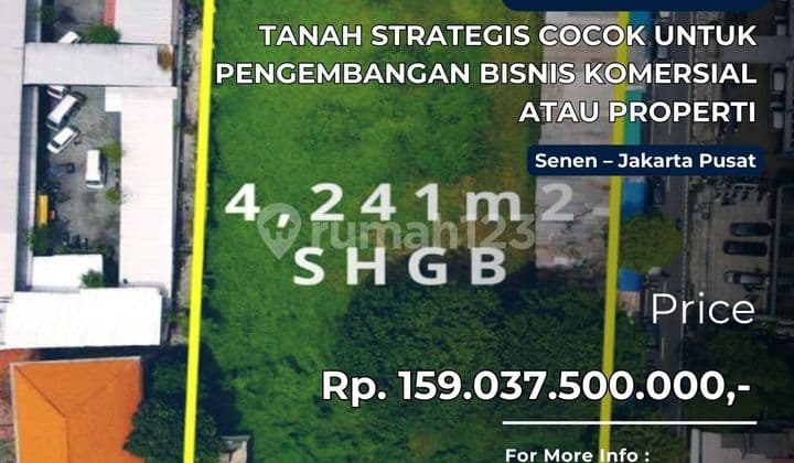 Dijual Tanah Strategis di Senen Raya Cocok Untuk Bisnis Komersial