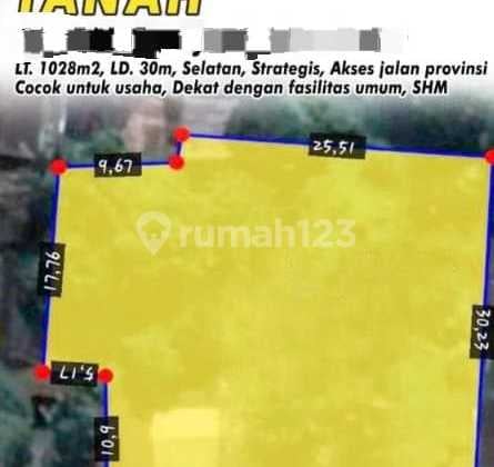 Tanah Dilokasi Strategis Cocok untuk Tempat Usaha
