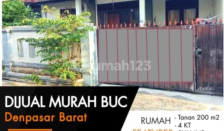 Rumah Lantai 1 Dijual Sangat Murah Bawah Pasar di Monang Maning Denpasar