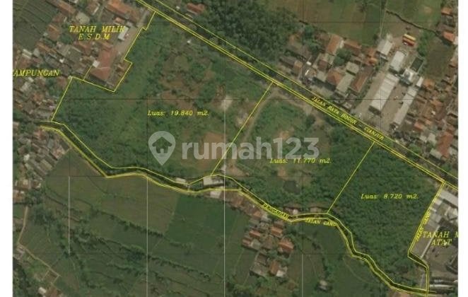 Kavling Tanah 19840M2 dan 8400M2 Kota Cianjur Pinggir Jalan National