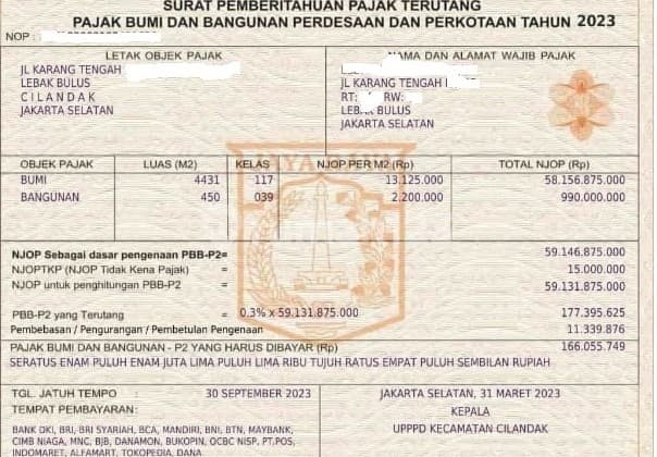 Dijual Tanah Dibawah Njop