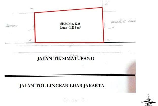 Tanah Zona Komersial Siap Bangun JL TB Simatupang Cilandak Barat