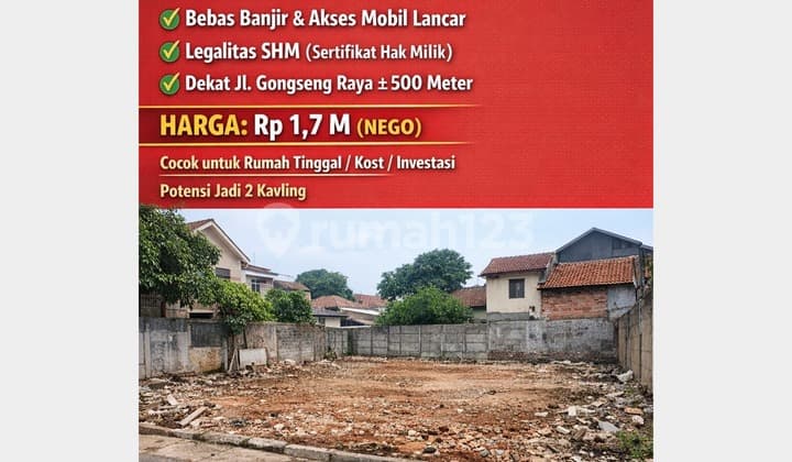 Tanah Dijual - Bangunan Lama Dibongkar, Terima Bersih Siap Bangun