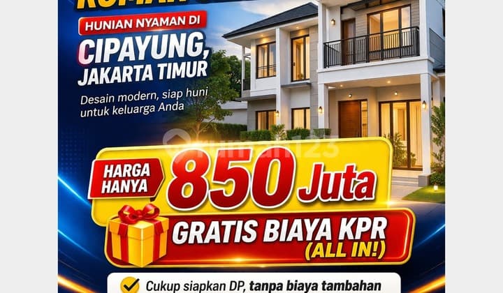 Rumah 800 Jutaan di Cipayung - Free Biaya KPR, Posisi Hook, Bata Merah