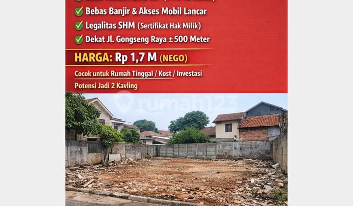 Dijual Tanah Strategis - Hitung Tanah Saja, 5 Menit ke Mal Cijantung