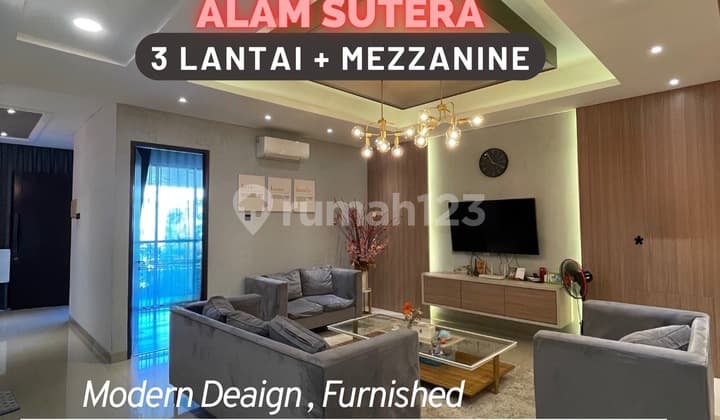 Rumah 3 Lantai Full Furnished Siap Huni di Alam Sutera