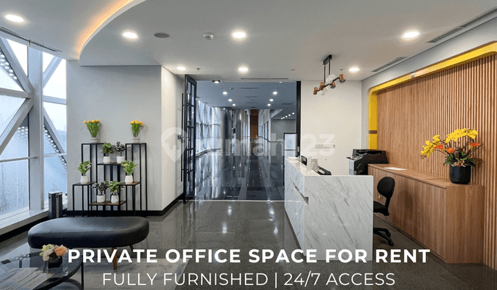 Ruang Kantor Privat Fully Furnished di Telkom Landmark Tower